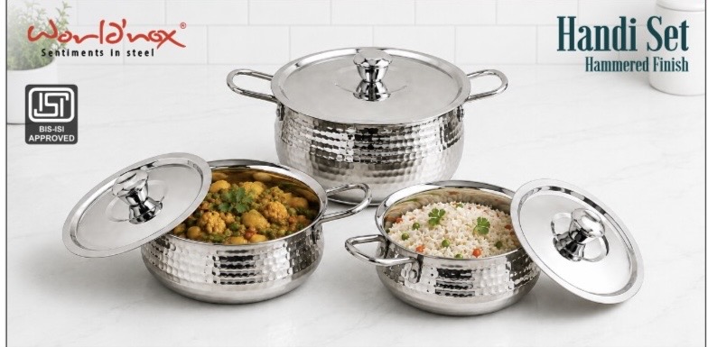 Premium Stainless Steel Hammered Handi